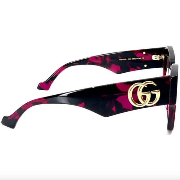 NWT Gucci GG1422S-004 Havana Cat Eye 55mm Sunglasses